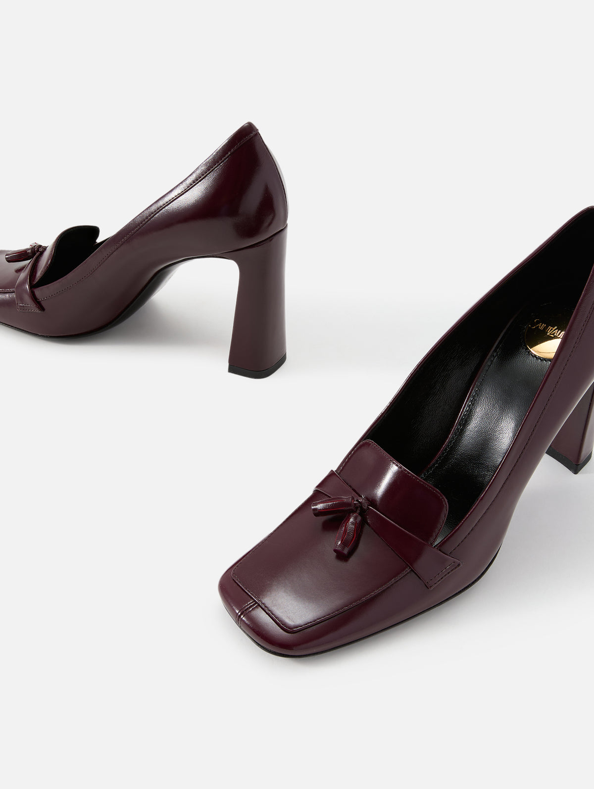 New Mocassin Pump 90mm,SAINT LAURENT,BORDEAUX,Image 2