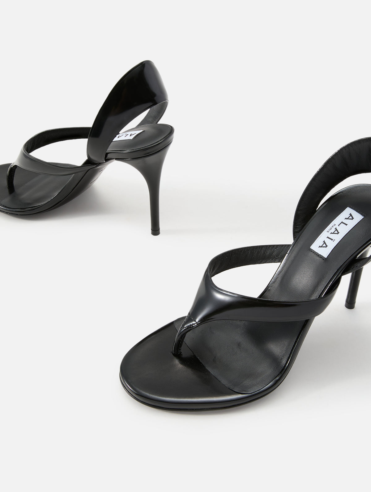 Infradito Tong Sandal 90mm,ALAIA,BLACK,Image 2