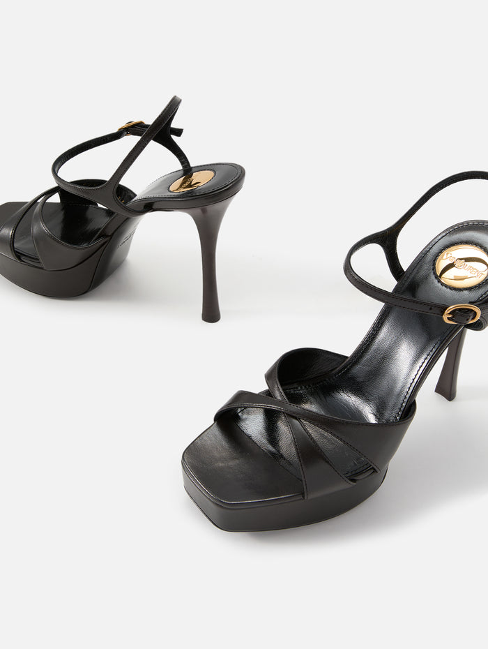 Debbie Platform Sandal 85mm,SAINT LAURENT,EAGLE BROWN,Image 1