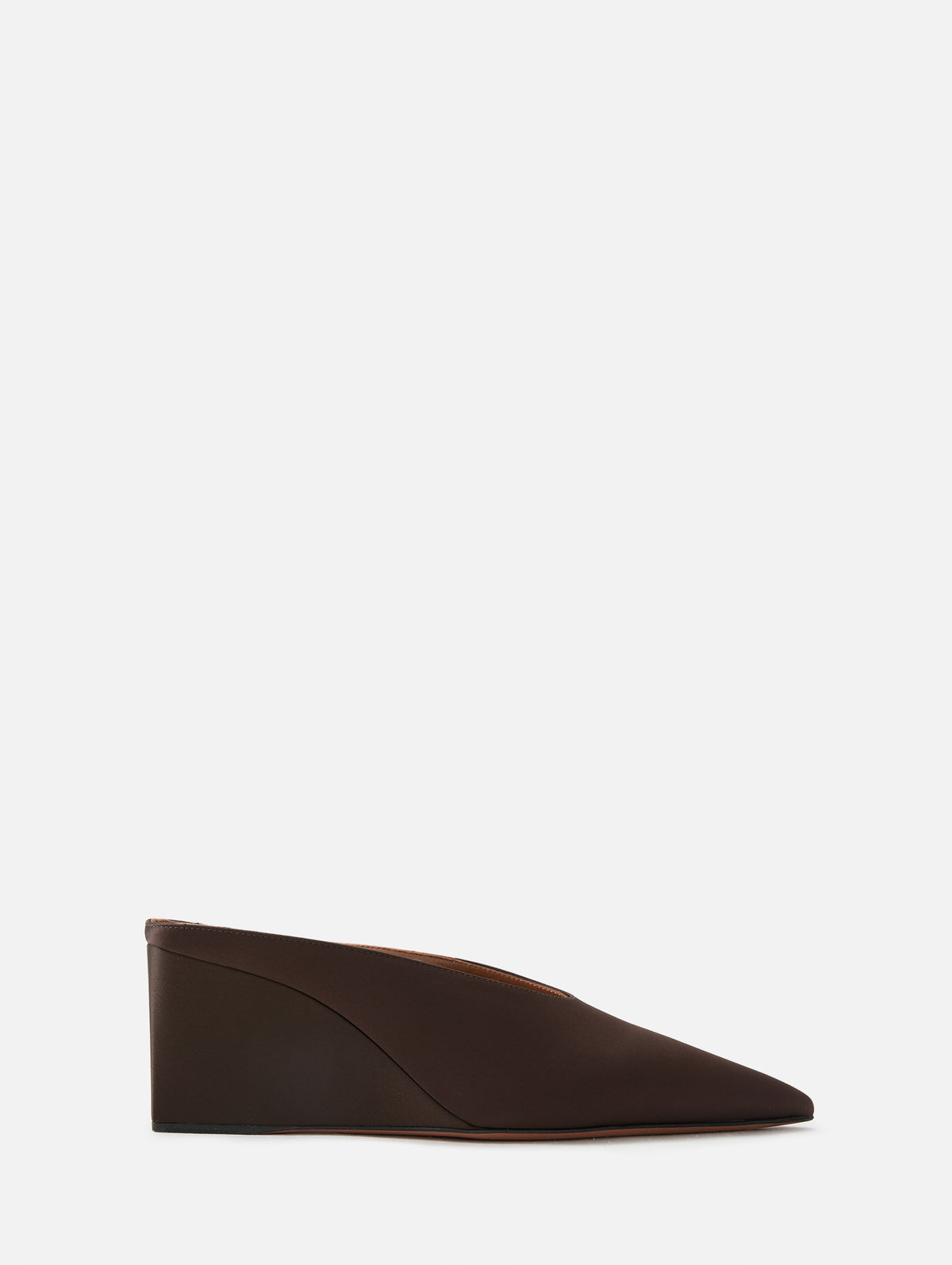 Cube Wedge Mule 75mm,ALAIA,DARK BROWN,Image 1