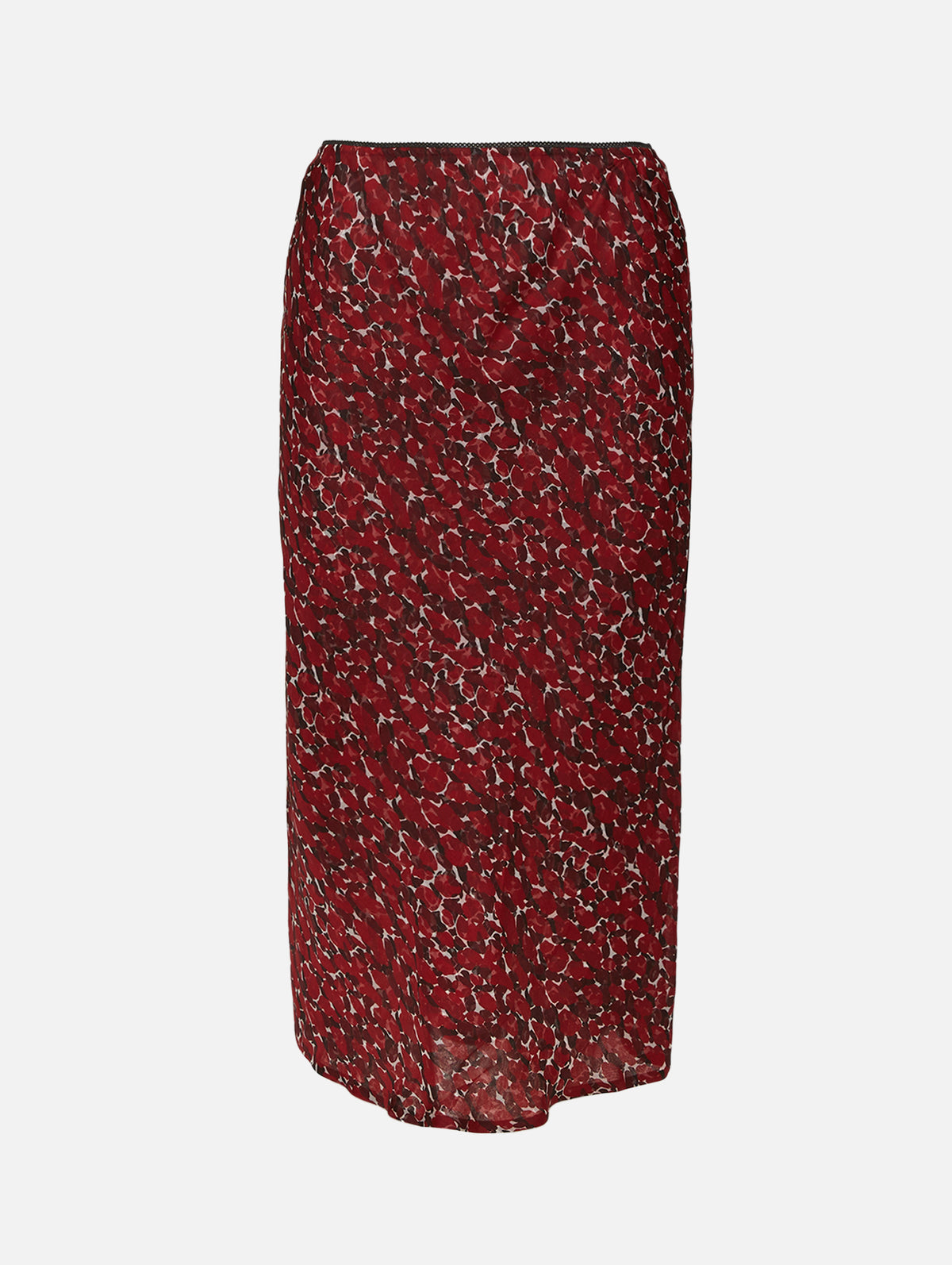 Midi Skirt,SAINT LAURENT,CRAIE ROUGE NOIR,Image 1