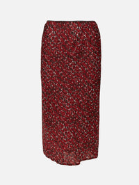 Midi Skirt,SAINT LAURENT,CRAIE ROUGE NOIR,Image 1
