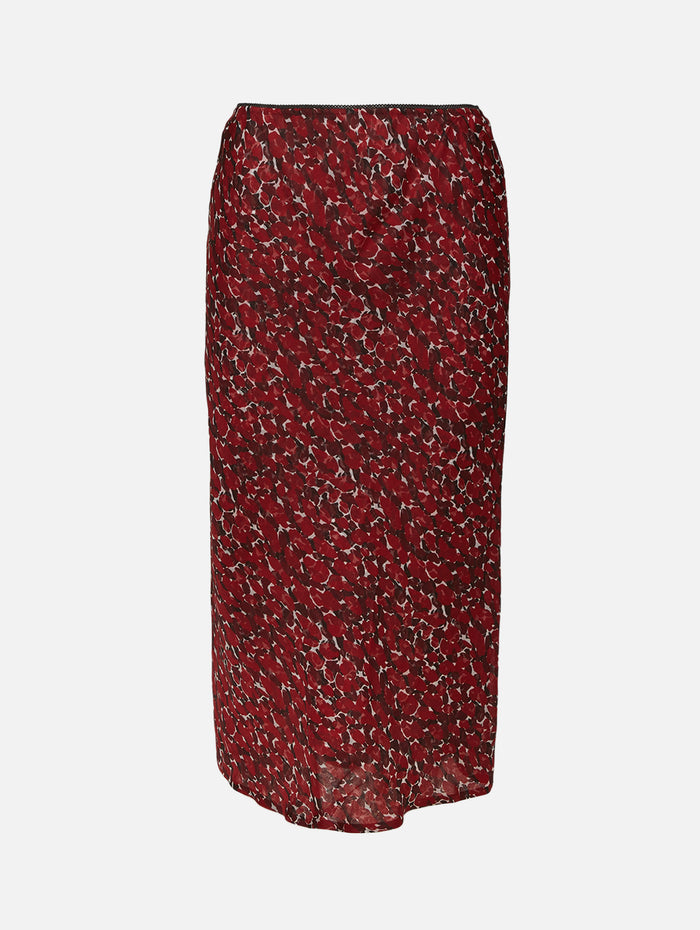 Midi Skirt,SAINT LAURENT,CRAIE ROUGE NOIR,Image 1