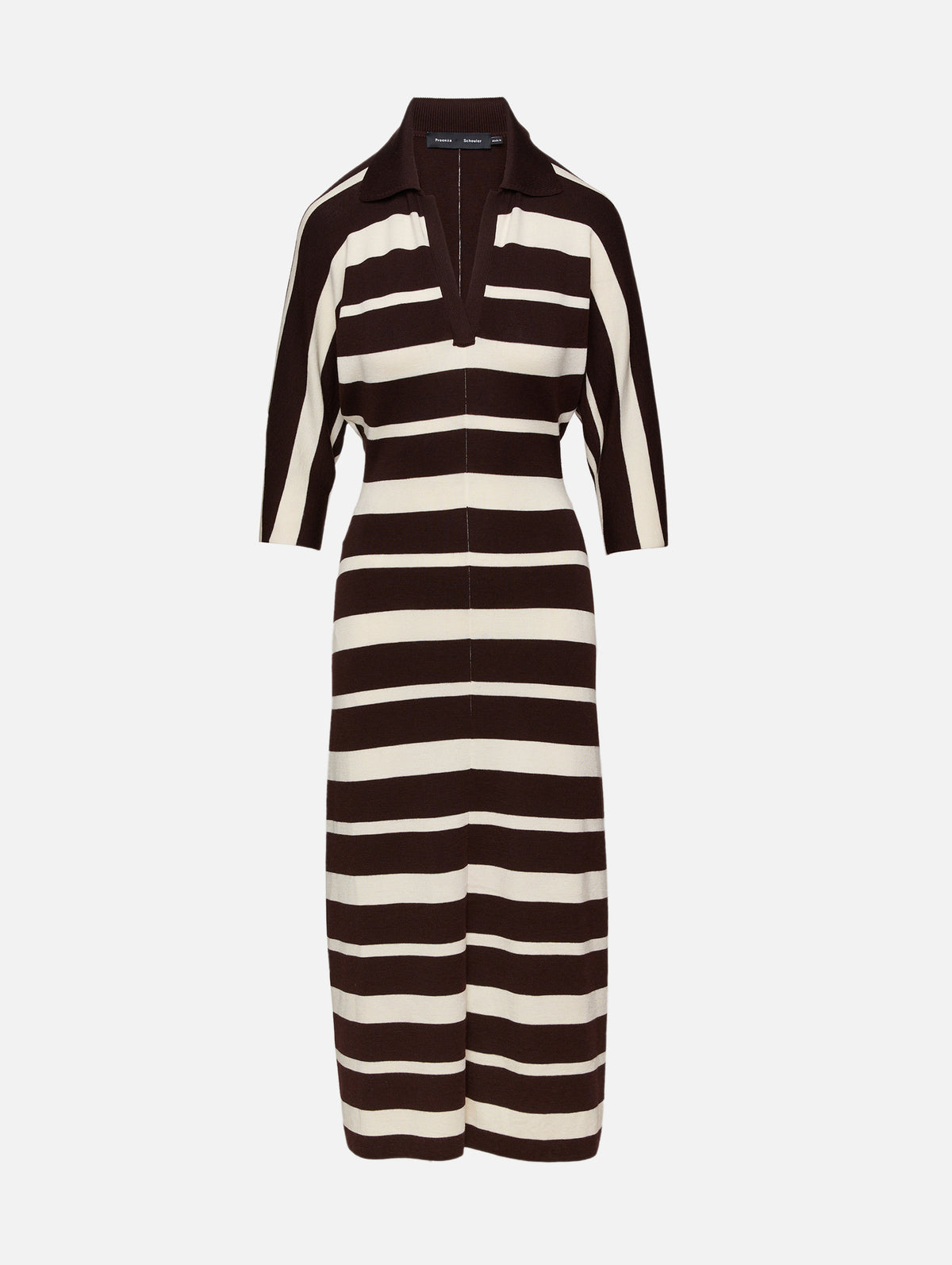 Solana Dress in Superfine Merino Silk Brown Multi | Proenza Schouler Official Site Solana Dress in Superfine Merino Silk Brown Multi | Proenza Schouler Official Site
