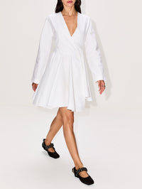 Asymmetrical Belt Dress,ALAIA,BLANC,Image 3