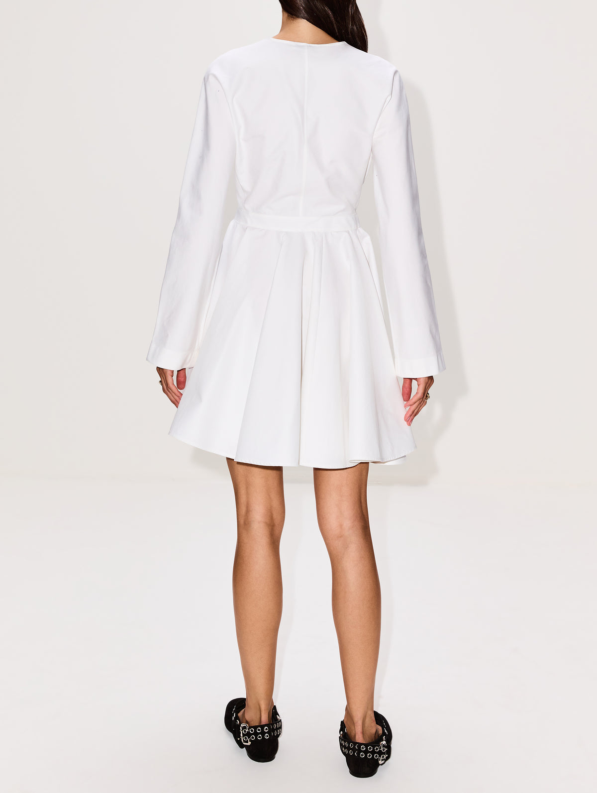 Asymmetrical Belt Dress,ALAIA,BLANC,Image 4