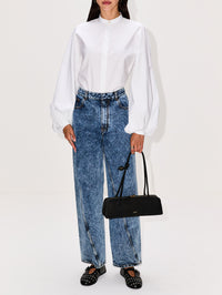 Balloon Shirt,ALAIA,BLANC,Image 2