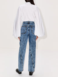 Balloon Shirt,ALAIA,BLANC,Image 3