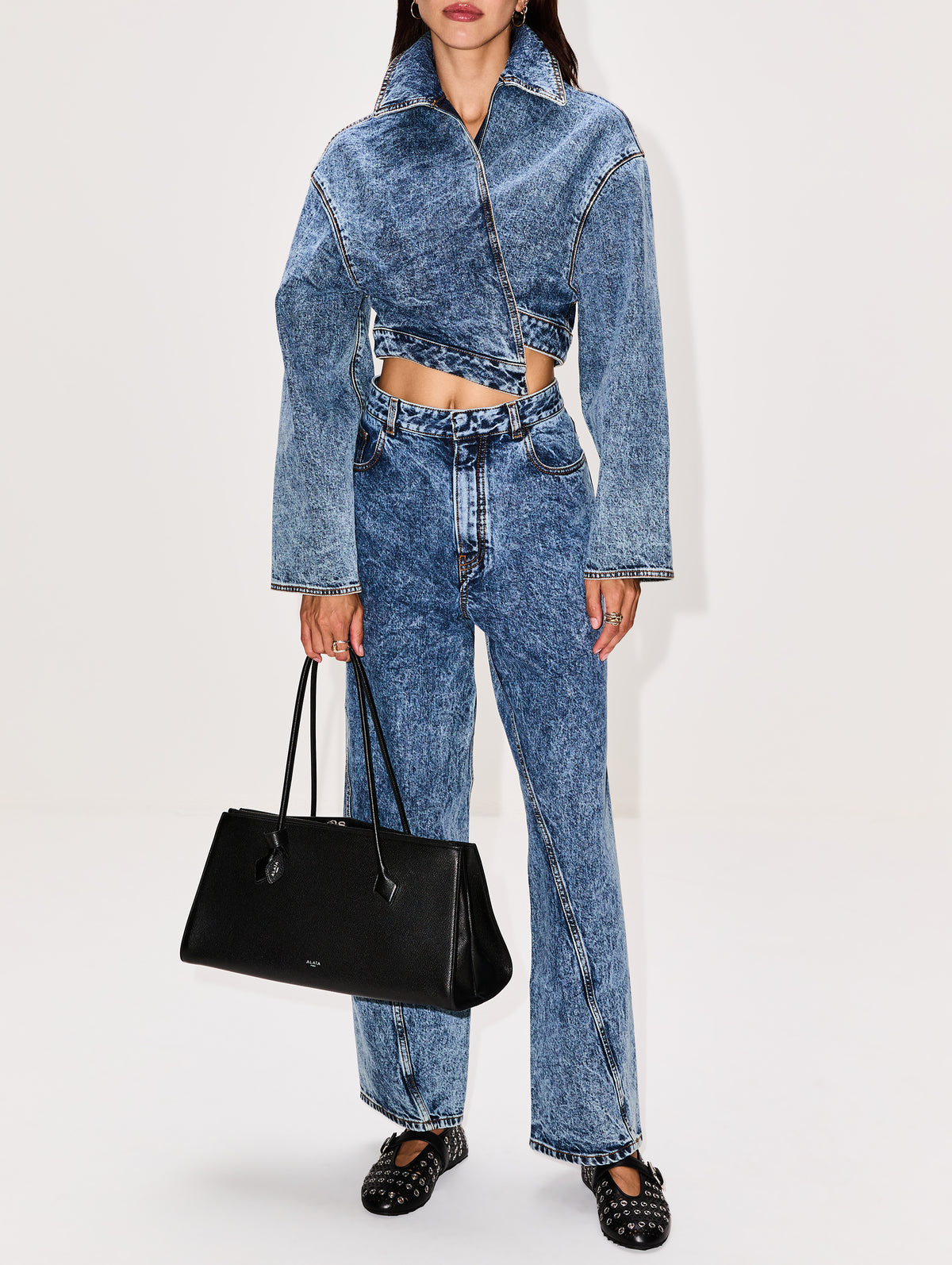 Twisted Pant,ALAIA,BLEU NEIGE,Image 2