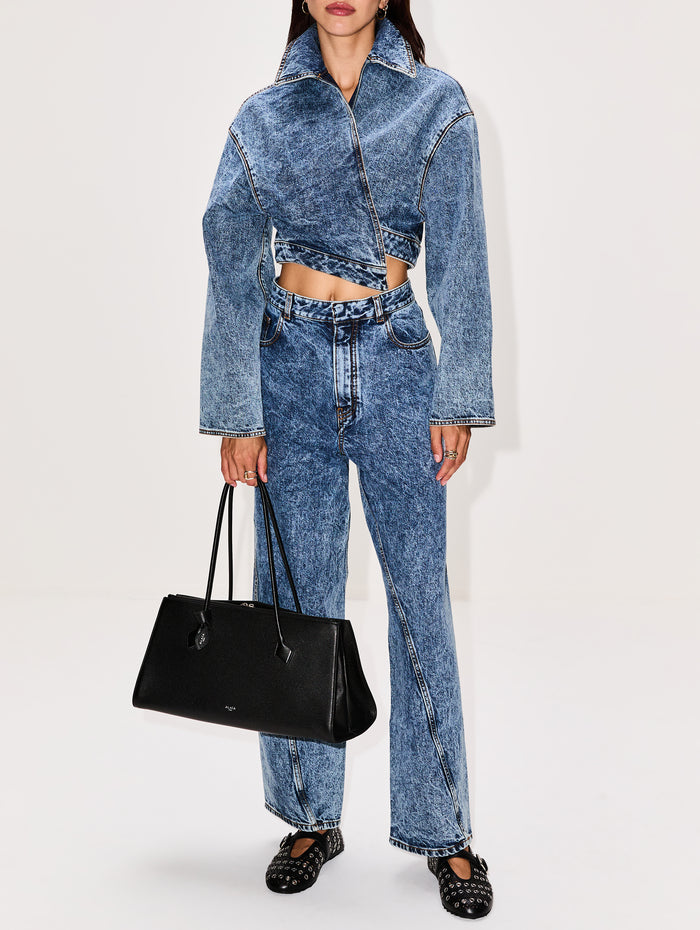 Twisted Pant,ALAIA,BLEU NEIGE,Image 1