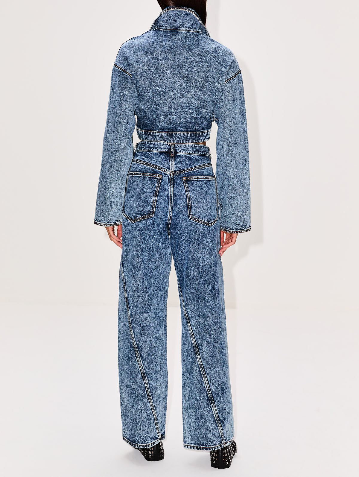 Spiral Jacket,ALAIA,BLEU NEIGE,Image 3