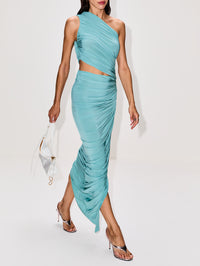 Coutout Dress,ALAIA,BLEU OCEAN,Image 3