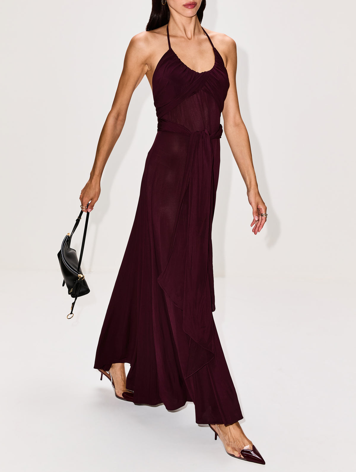 Heart Slingback 55mm,ALAIA,ROUGE GRENAT,Image 3