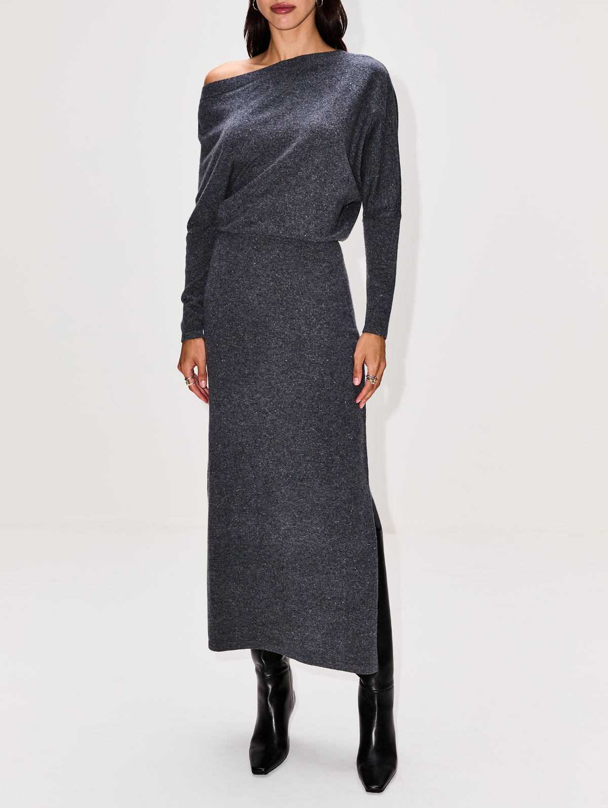 Kasos Dress,ALTUZARRA,JET MELANGE,Image 2