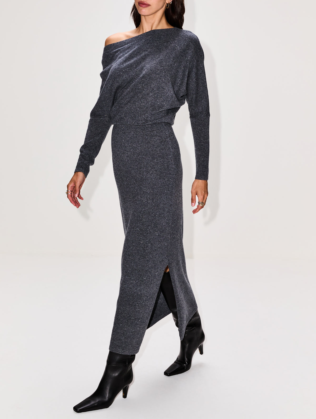 Kasos Dress,ALTUZARRA,JET MELANGE,Image 3