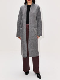 Slim Cocoon Coat,LAINEY KEOGH,GREY,Image 2