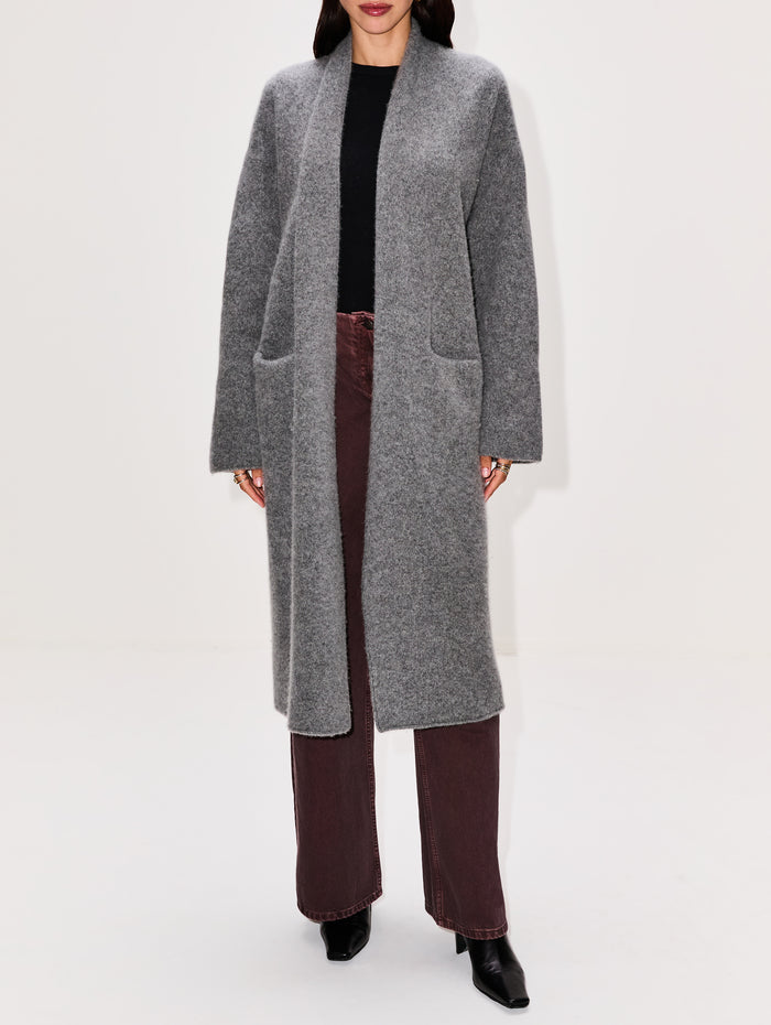 Slim Cocoon Coat,LAINEY KEOGH,GREY,Image 1