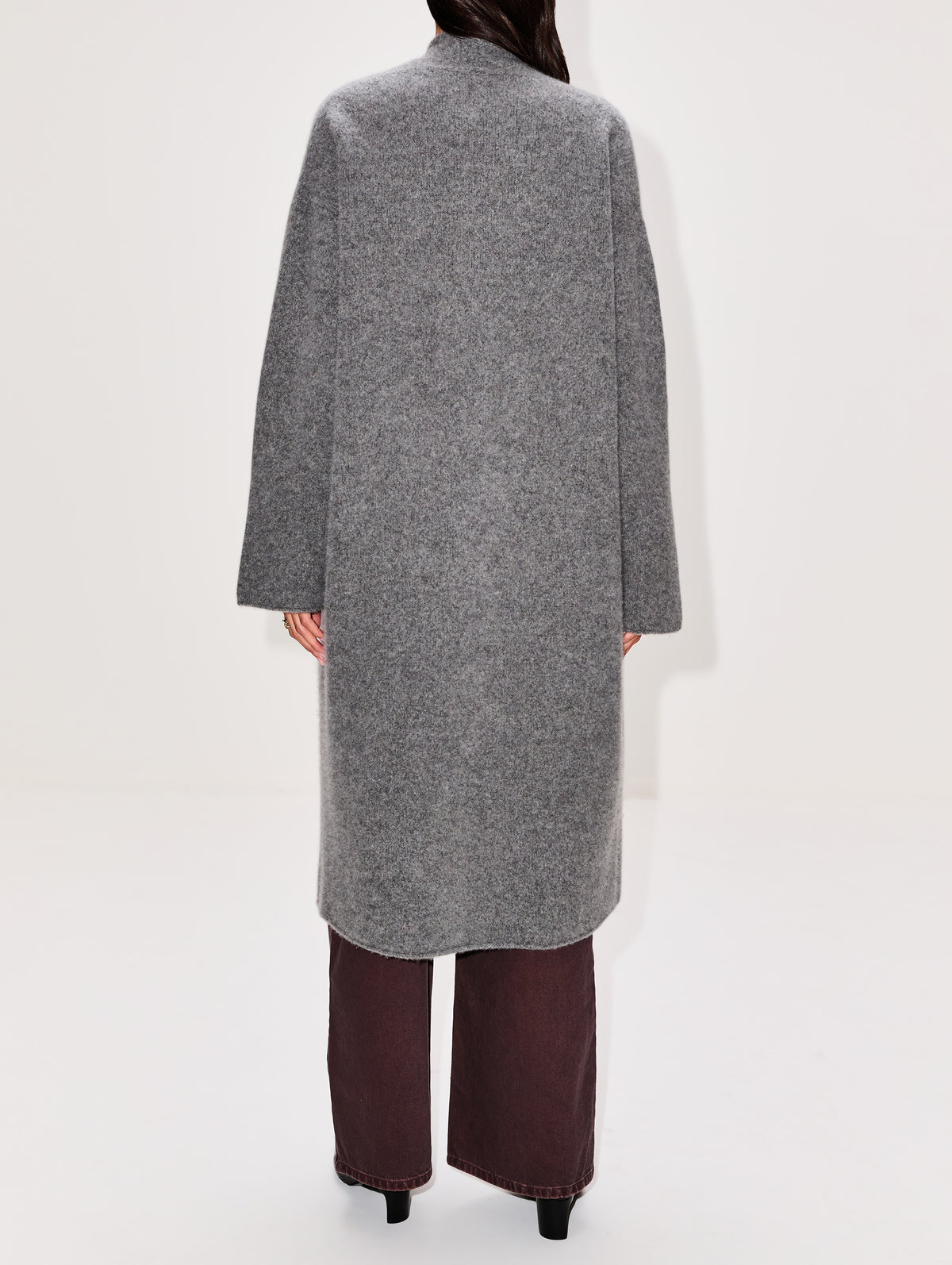 Slim Cocoon Coat,LAINEY KEOGH,GREY,Image 3