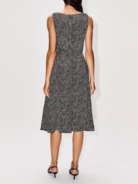 Sleeveless Chevron Dress,DOLCE & GABBANA,BLACK/IVORY,Image 4