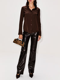 Summer Silk Blouse,ELYSEWALKER LABEL,CHOCOLATE,Image 2