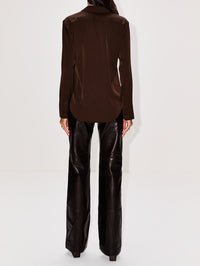 Summer Silk Blouse,ELYSEWALKER LABEL,CHOCOLATE,Image 3