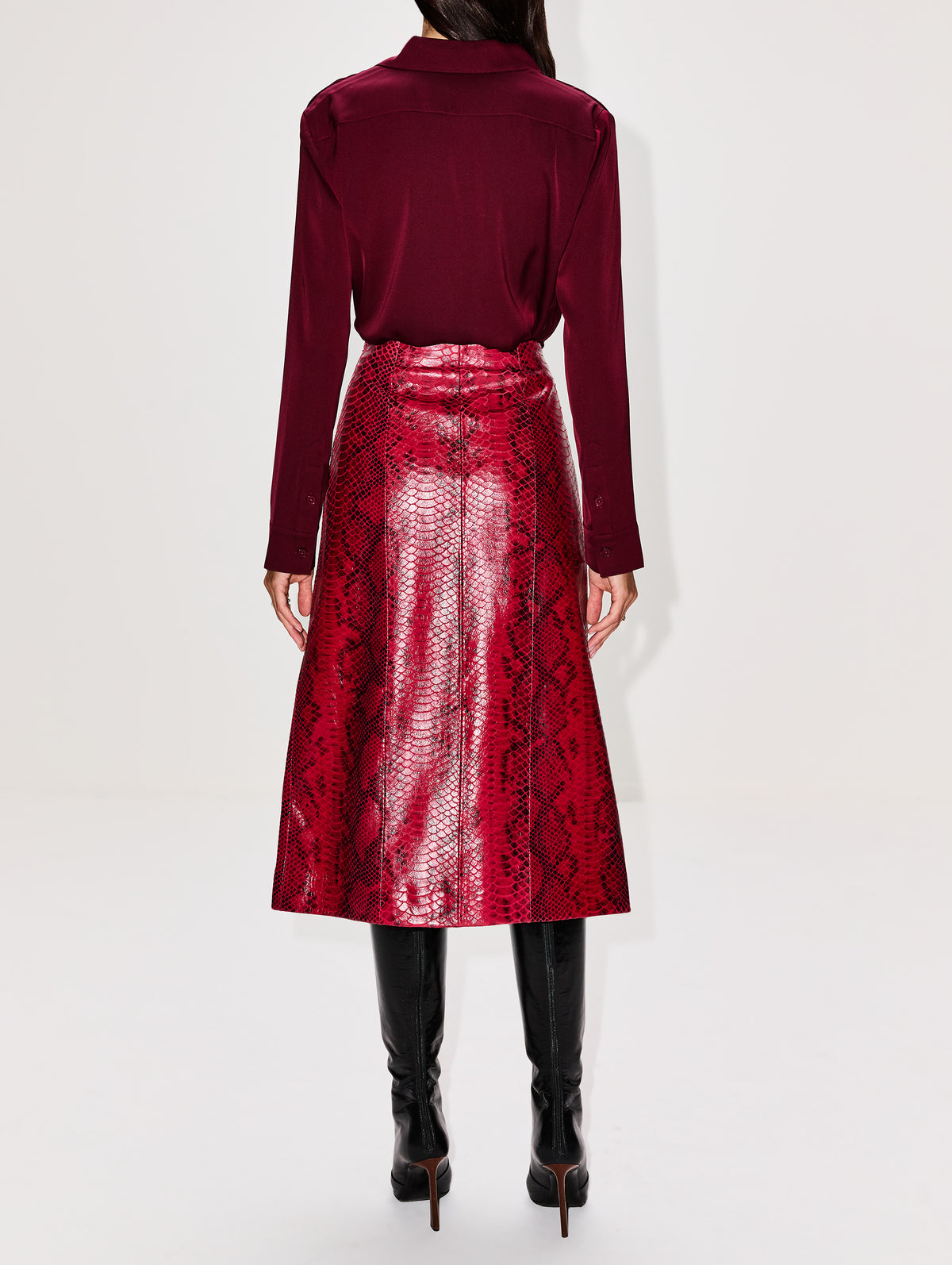 Summer Silk Blouse,ELYSEWALKER LABEL,BURGUNDY,Image 3