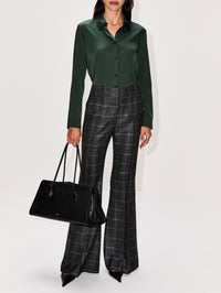 Summer Silk Blouse,ELYSEWALKER LABEL,FOREST GREEN,Image 2