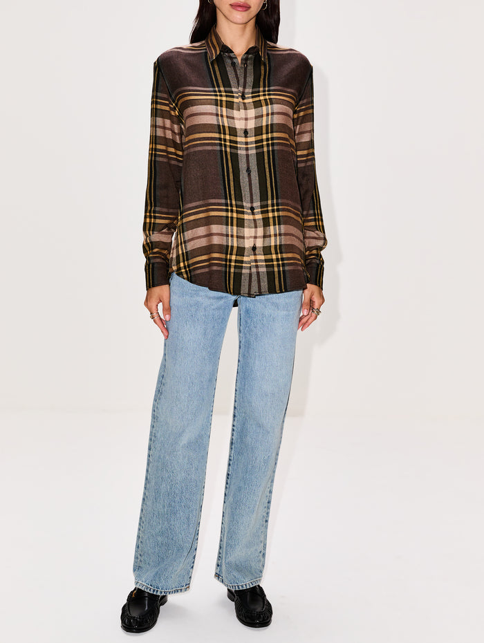 Relaxed Blouse,SAINT LAURENT,GARDEN CHECK,Image 1