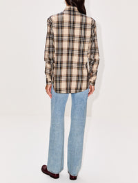 Relaxed Check Bow Blouse,SAINT LAURENT,BRIGHTON CHECKS,Image 3