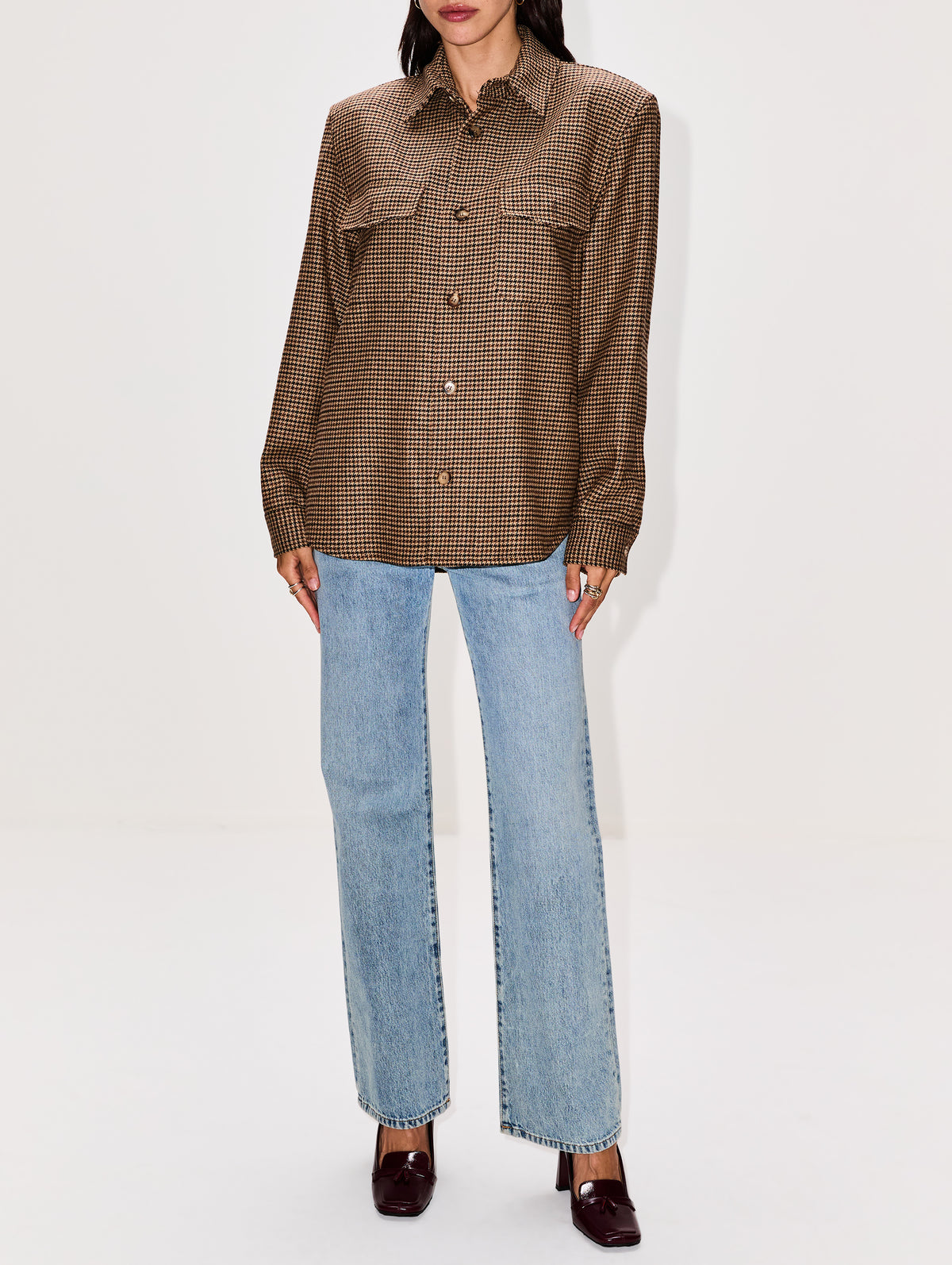 Flat Pocket Overshirt,SAINT LAURENT,BEIGE/MARRON/NOIR,Image 2