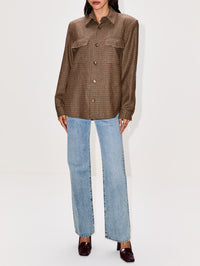 Flat Pocket Overshirt,SAINT LAURENT,BEIGE/MARRON/NOIR,Image 2