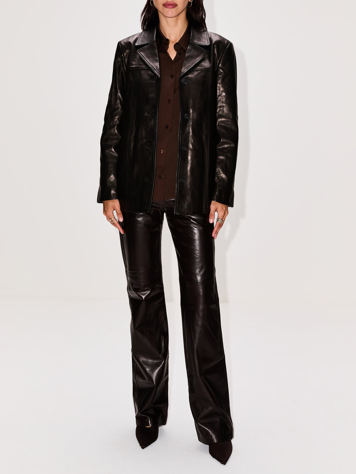 Joan Leather Pant,NILI LOTAN,ESPRESSO,Image 2