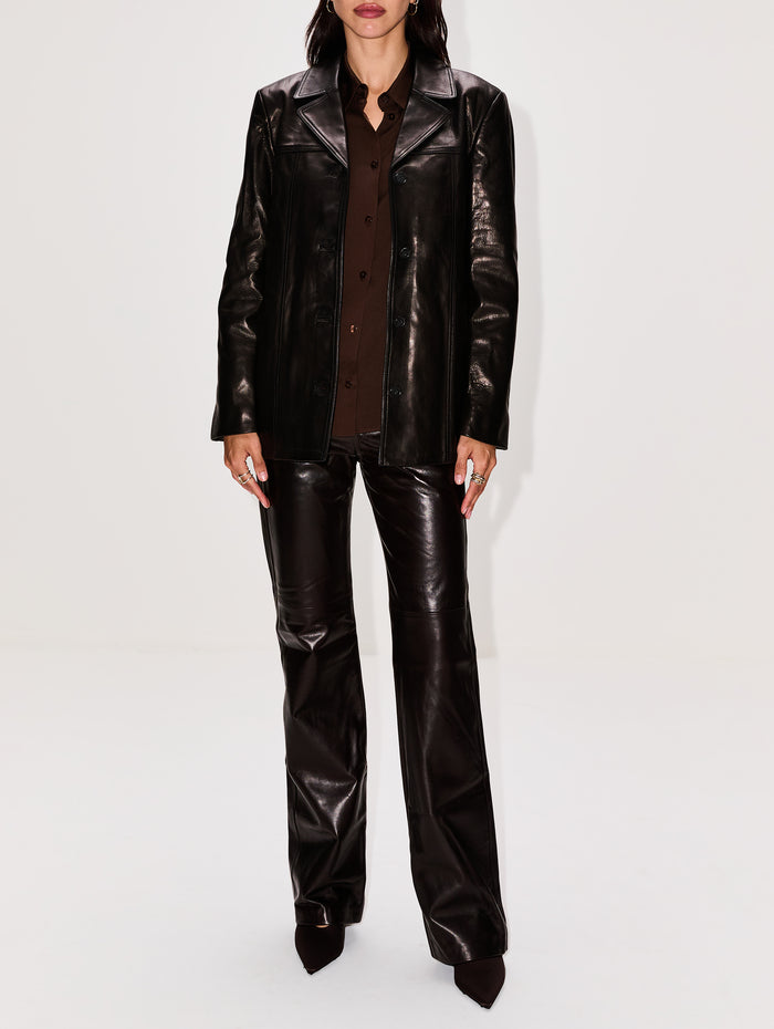 Joan Leather Pant,NILI LOTAN,ESPRESSO,Image 1