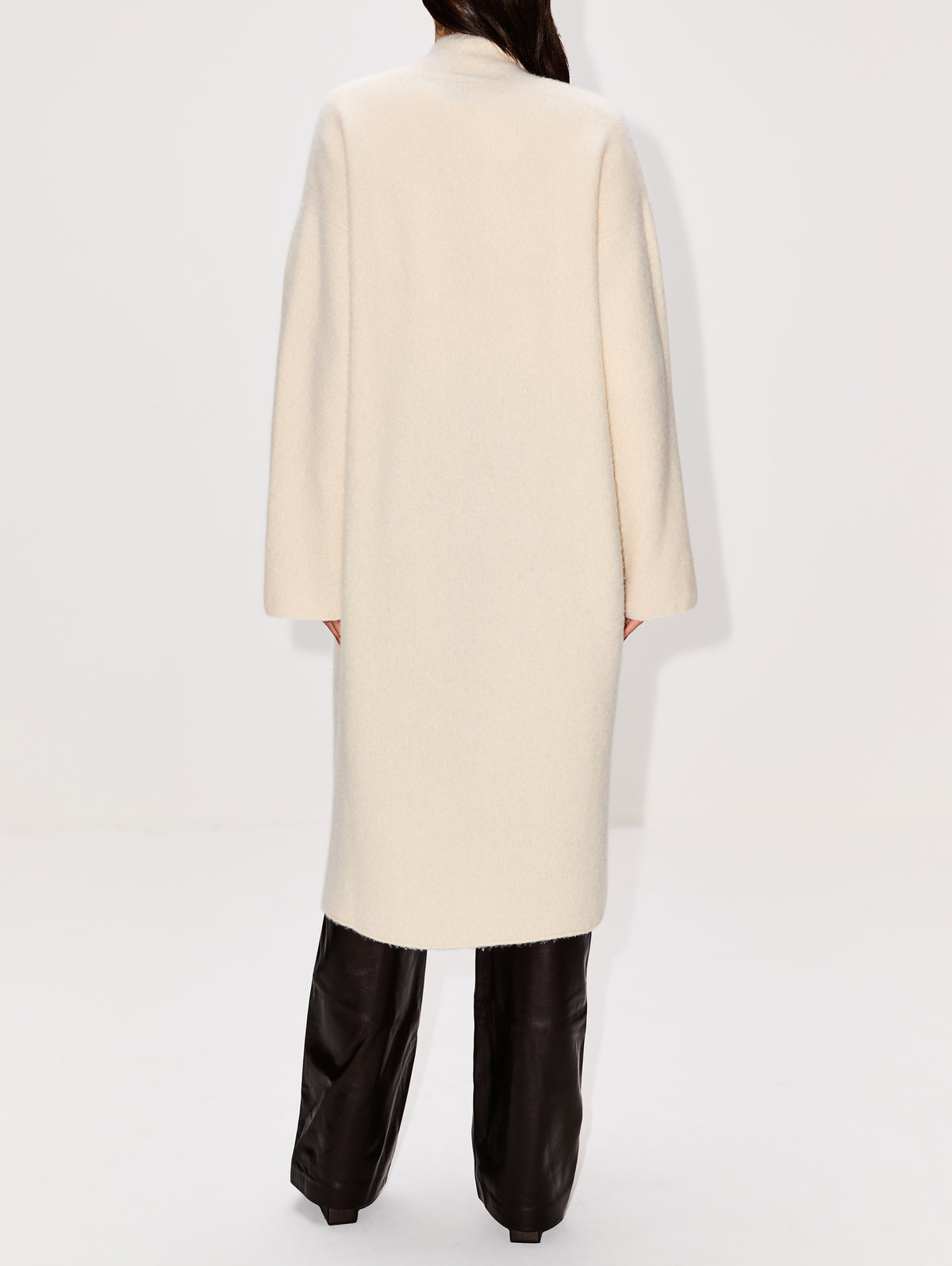 Slim Cocoon Coat,LAINEY KEOGH,IVORY,Image 3