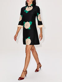 Crepe Couture Dress,VALENTINO GARAVANI,NERO/AVORIO,Image 3