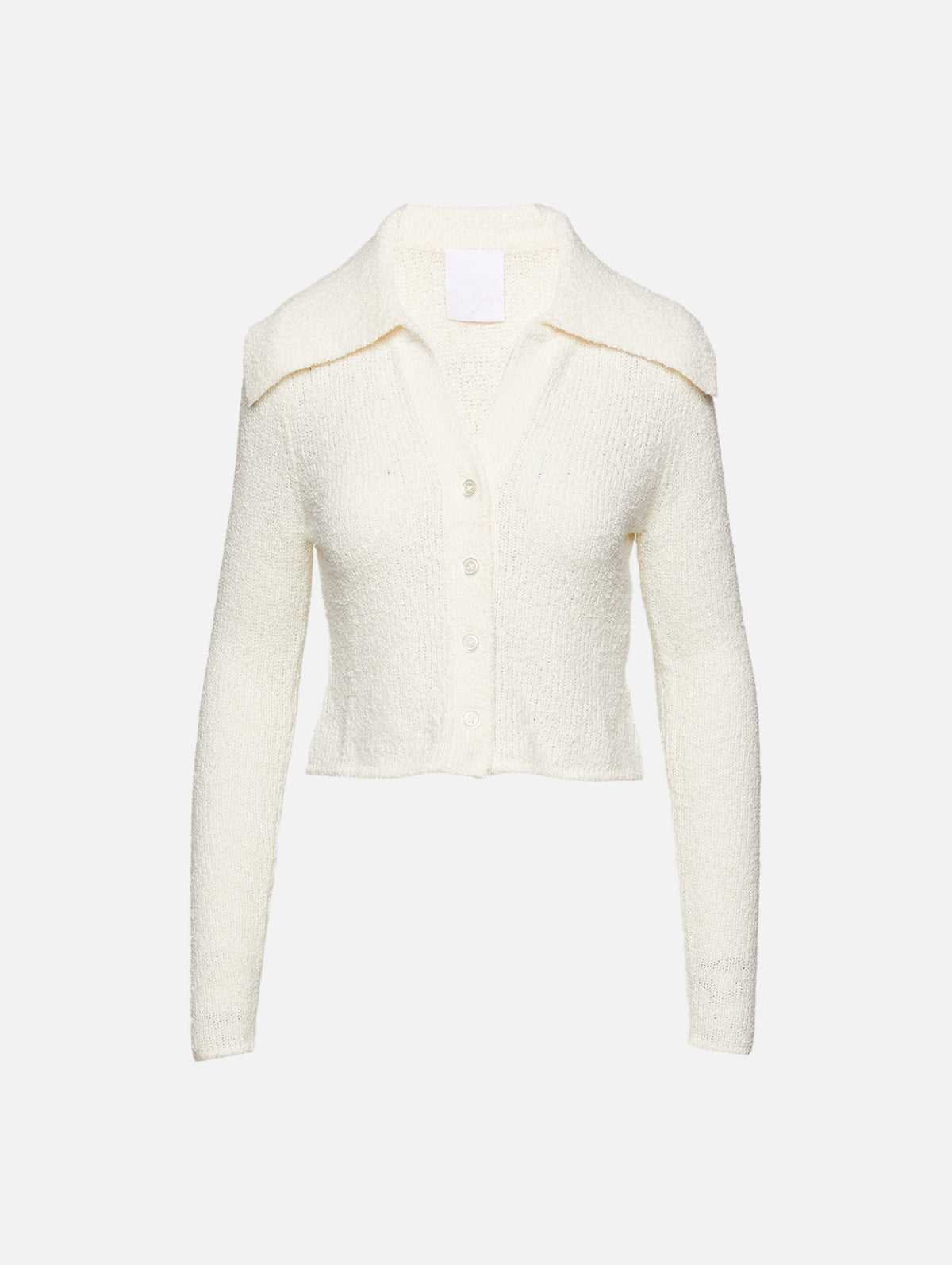 Elemental Collared Cardigan,PARIS GEORGIA,WHITE,Image 1