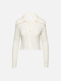 Elemental Collared Cardigan,PARIS GEORGIA,WHITE,Image 1