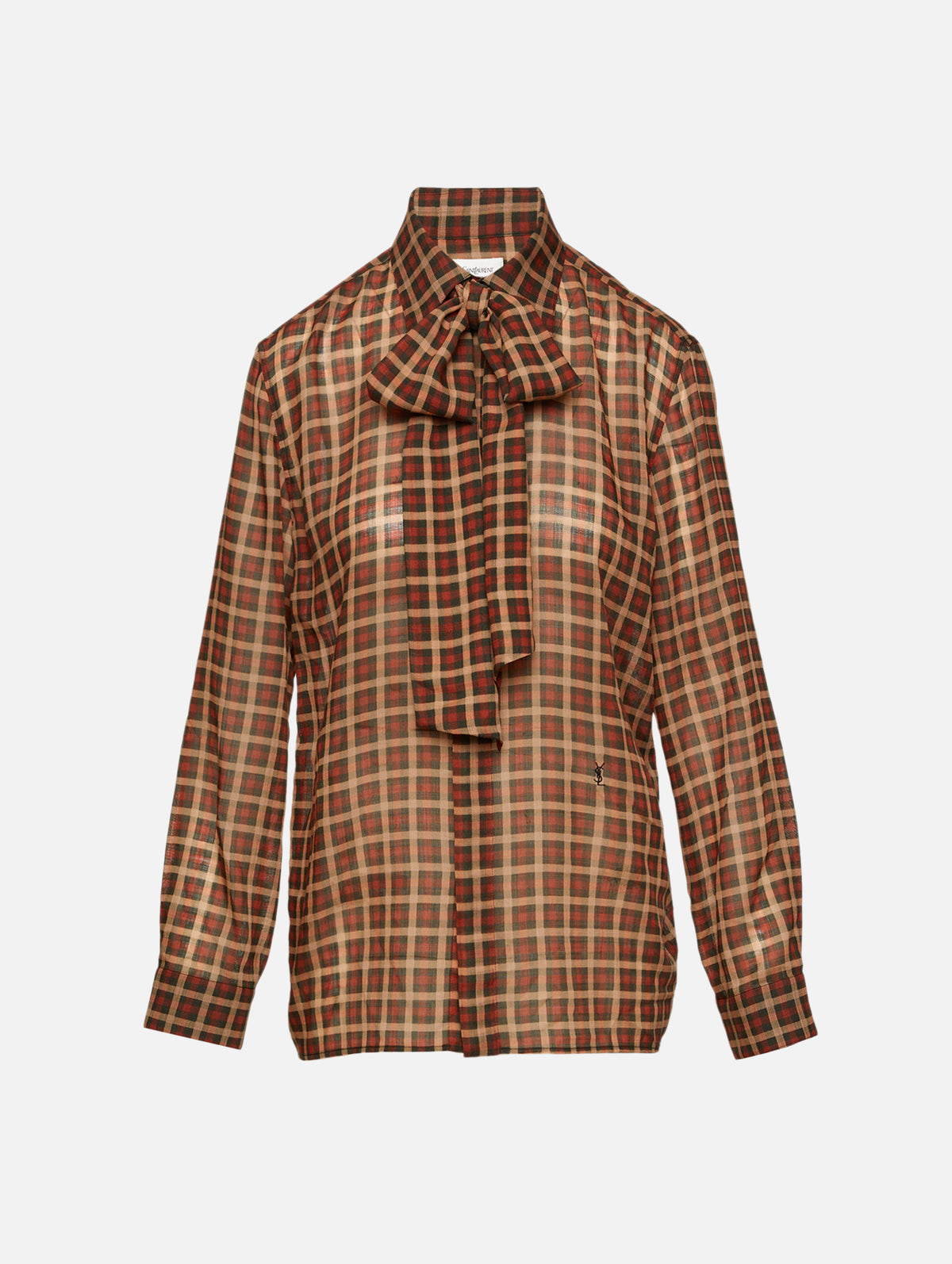 Classique Blouse,SAINT LAURENT,MARRON,Image 1