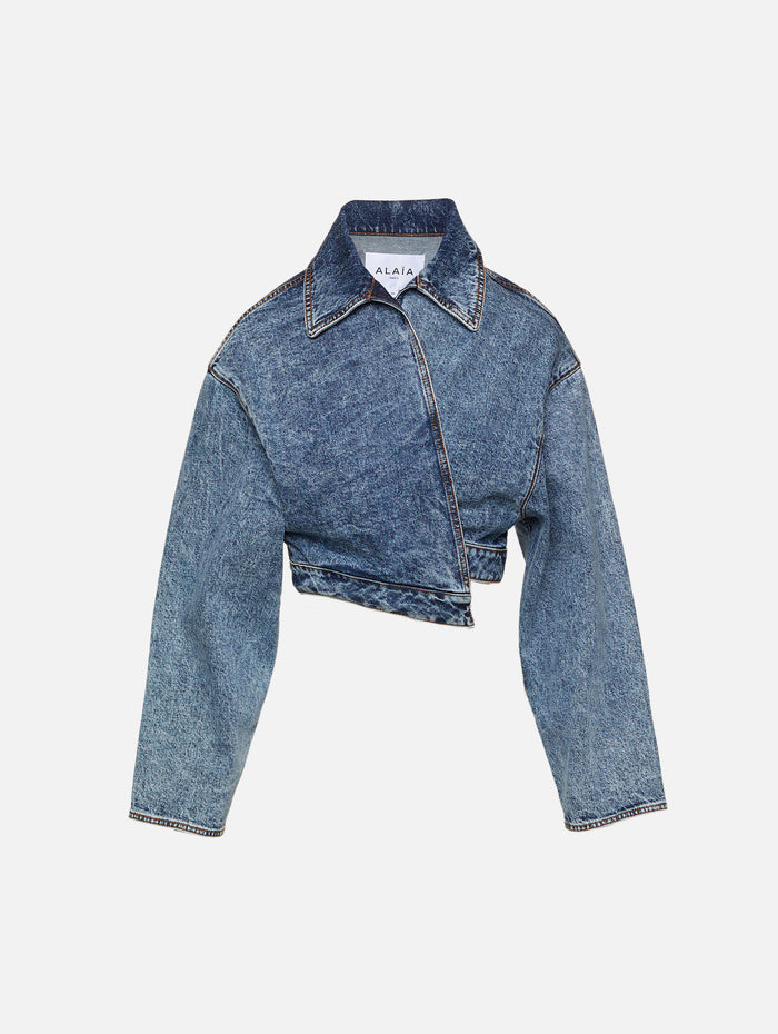 Spiral Jacket,ALAIA,BLEU NEIGE,Image 1