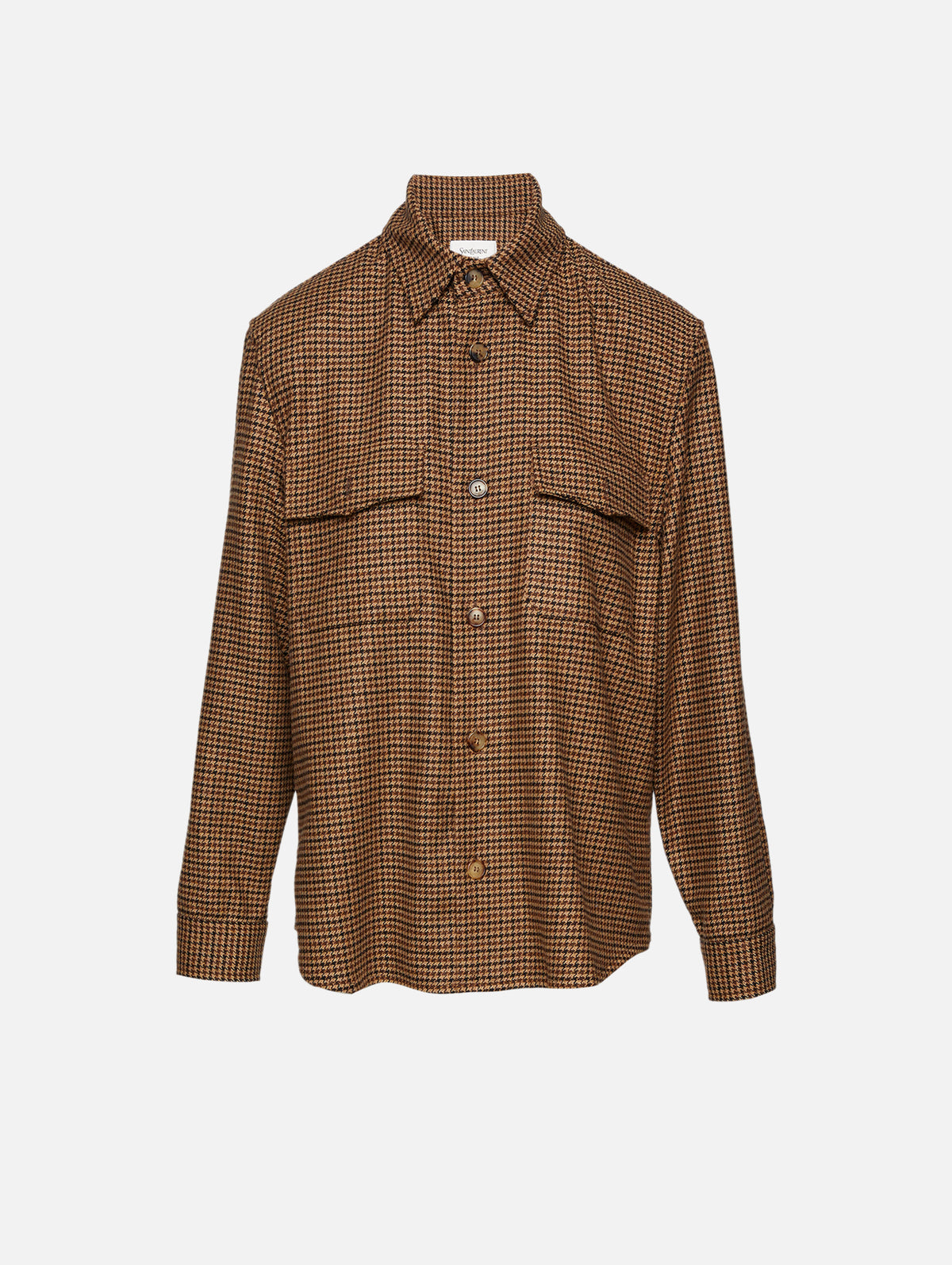 Flat Pocket Overshirt,SAINT LAURENT,BEIGE/MARRON/NOIR,Image 1