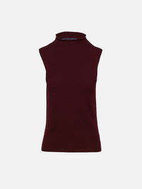 Sleeveless Cashmere Top,ZEYNEP ARCAY,MAROON,Image 1