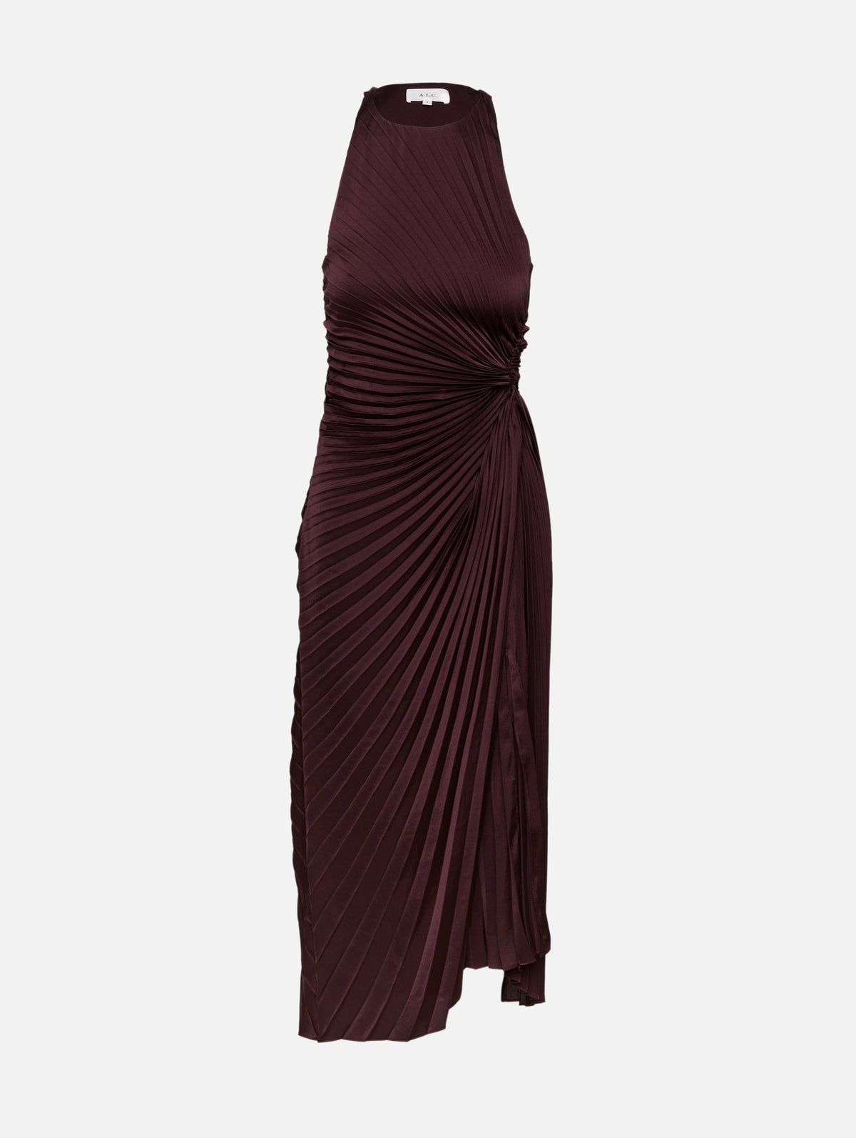 A.L.C. Women's Reagan Satin Pleated Midi Dress in Deep Plum, Size 2 A.L.C. Women's Reagan Satin Pleated Midi Dress in Deep Plum, Size 2