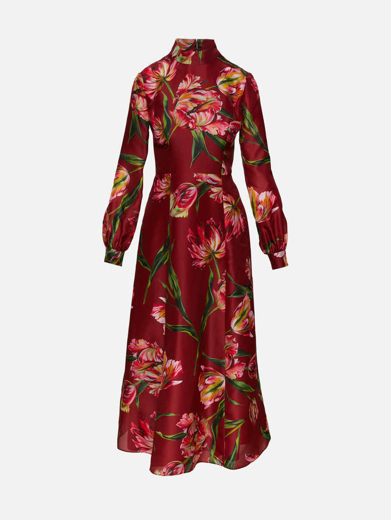 Mock Neck Midi Dress