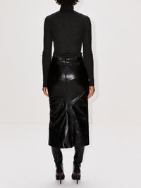 Kick Back Leather Skirt,GIVENCHY,BLACK,Image 4