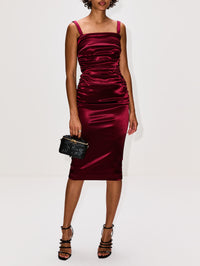 Satin Dress,DOLCE & GABBANA,WINE,Image 2