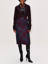 Sokna Skirt,DRIES VAN NOTEN,BURGUNDY,Image 2