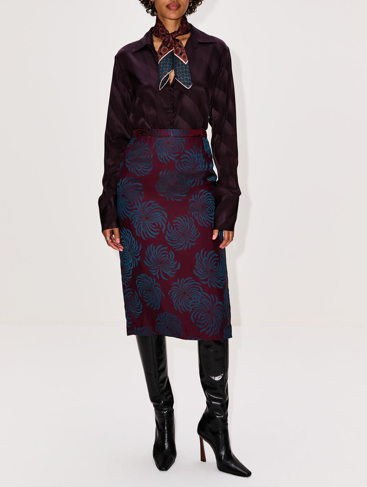 Celina Top,DRIES VAN NOTEN,DARK PURPLE,Image 2