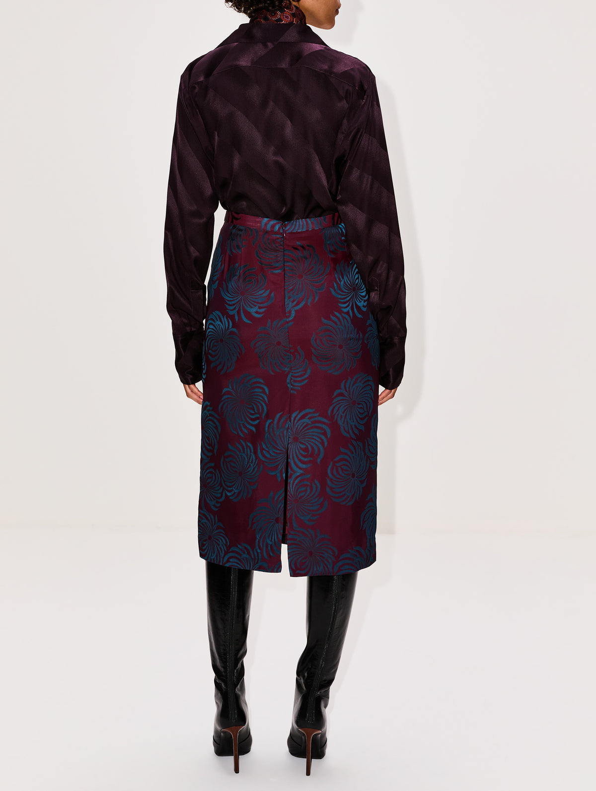 Sokna Skirt,DRIES VAN NOTEN,BURGUNDY,Image 4