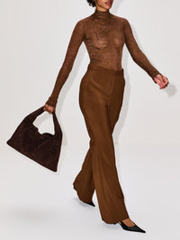 Wide Leg Trouser,FENDI,TOBACCO,Image 3