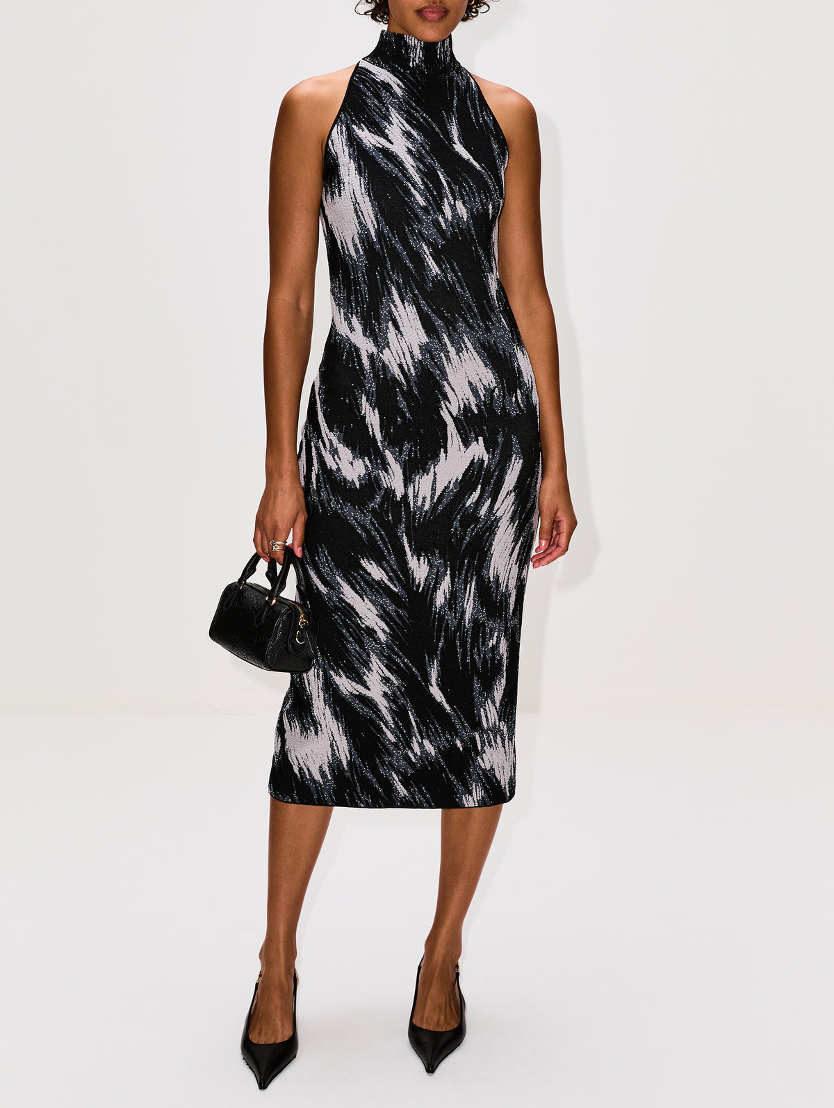 Sleeveless High Neck Dress,GIVENCHY,GREY MIX,Image 2